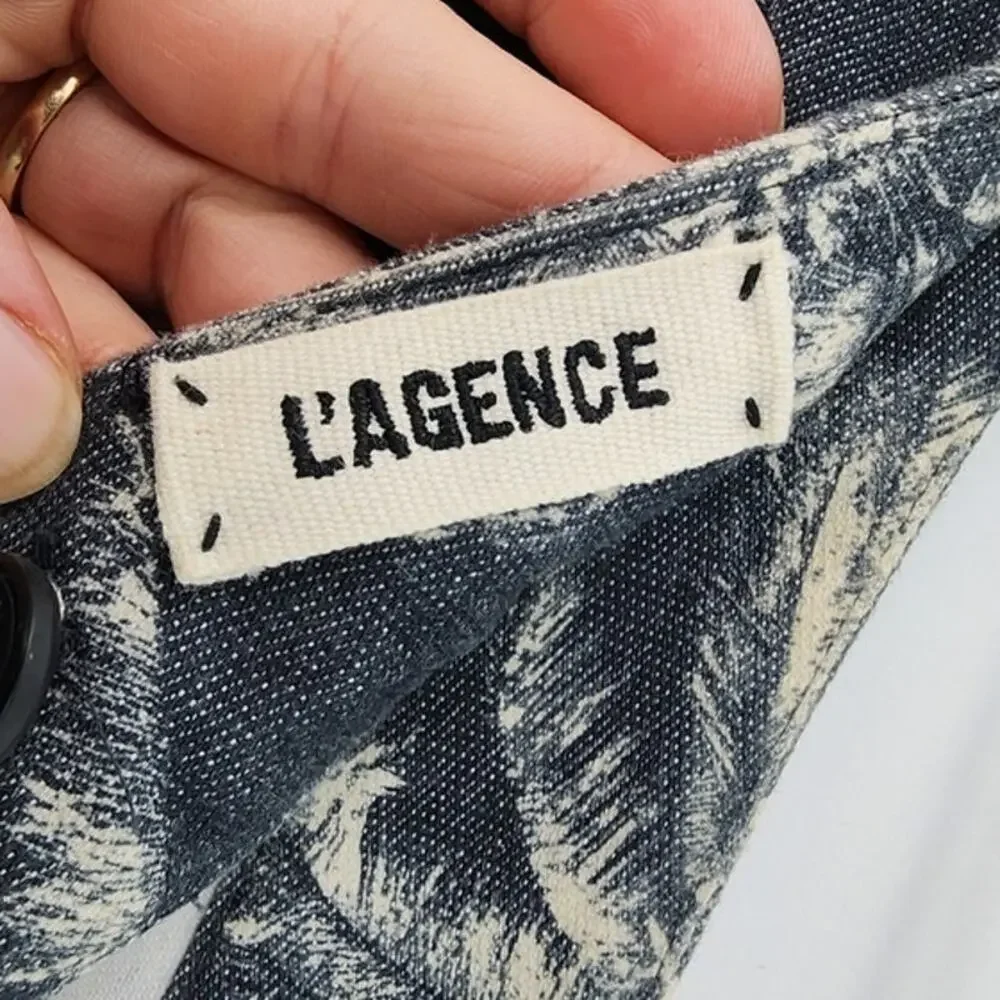 L'Agence Palm-Tree-Print Pencil Skirt Size 8‎